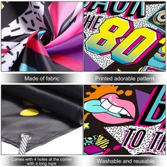 80s Party Banner Backdrop Decoration Photo Background 73 x 43 Inch Retro Party