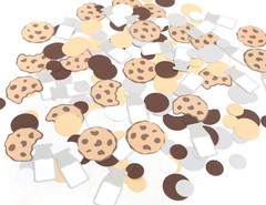 Brown Milk And Cookies Theme Birthday Table Scatter Confetti Decorations Pack