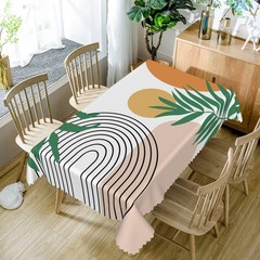 TTQYFNM 60×108″ Mid Century Modern Abstract Geometric Boho Tablecloth