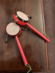 Red Chinese 2 Sided Baby Drums 8 Inches- New
