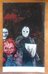 Halloween Plastic Tablecloth Horror Movie Characters Party Approximately 40 x 70