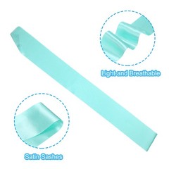 2Pcs 63″x4″ Blank Satin Sash DIY Plain Sash Prom Queen Sashes Lake Blue