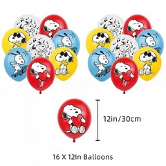 Snoopy Themed Flying Ace Birthday Party 32 Pc Set Balloons Banner Cake Toppers