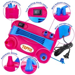 Electric Balloon Pump, Portable 2 Modes Balloon Blower Machine 18 Accessories