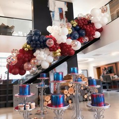 4th Of July Balloon Arch Kit, Win Ruby Dark Red Navy Blue White Metallic Gold…