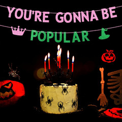 Wicked Birthday Party Decorations, You’Re Gonna Be Popular Banner, Glitter Pink