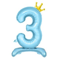 Number Balloons,Standing Number 3 Balloon 32 Inch Blue 3rd Decorations for Bo…