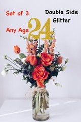 24th Birthday Decoration Centerpiece Party Favors (SET OF 3) 20 Colors Available