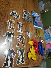 Transformers Birthday Party Supplies Over 50 Pcs Balloons, Cake Topper,Door Sign