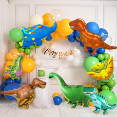7 Pcs Dinosaur Foil Balloons Dino Birthday Decorations 46 Inch Large Mylar Heliu