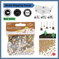 Reusable Western-Themed Confetti: 1oz Copper, Gold & Silver Party Accessory
