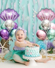 Mermaid Tabletop Decoration Balloon Stand Set 4 Sets, Mermaid Balloon Centerp…