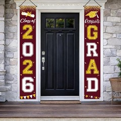 Graduation Decorations 2026, Maroon and Gold Door Porch Signs, Graduation Ban…