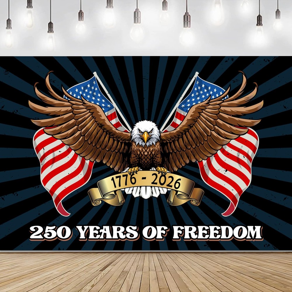 4th of July Banner – Independence Day Patriotic Decorations 1776-2026 Background