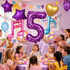 Kpop Decoration Set, 40 Inch Demon Mark Number 5 Balloon for Kpop Music Party…