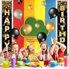 Birthday Decorations Banner, Happy Birthday Door Sign for Men Women Boys Girls I