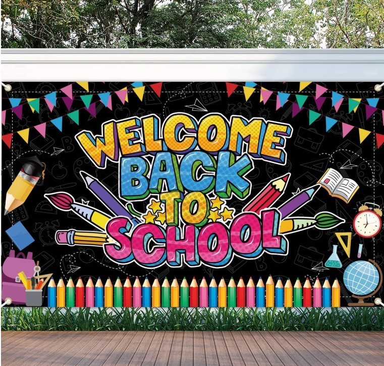 Welcome Back to School Banner, Multicolored, 72 X 43 Inch, Back to School Decora