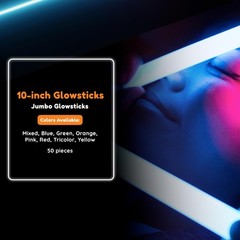 Glow Sticks Jumbo 10″ Multi Color For Party, Festivals, Raves, Birthday, 50 Ct