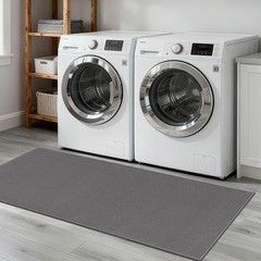 SHACOS Washable Runner Rugs 20″x59″ Dirt Trapping Non 20″ x 59″, Solid Gray