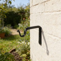 Metal Wall Hooks Black Set of 2 for Hanging Plants For Lanterns and Feeders