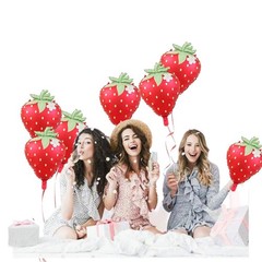 7pcs Red Strawberry Balloons Cute Sweet Strawberry Foil Balloon Summer Party …