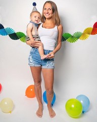 Banner Garland Fan-Shaped, Rainbow Colors Wall Decor Party Decorations for Bi…