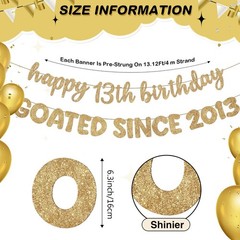 Fulmoon Champagne Gold 13th Birthday Banner