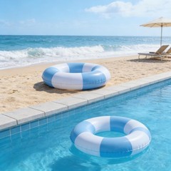 4PCS Inflatable Pool Floats 35″ Swimming Rings Large Inner Tube Swimming Pool…
