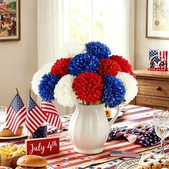 Elegant Silk Chrysanthemum Flowers – 12 Pcs for Independence Day Centerpieces