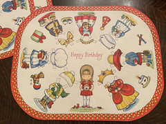 Vtg 1975 Joan Walsh Anglund Hallmark Placemats Paper Dolls Happy Birthday 6 Mats