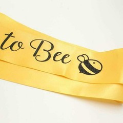 Delicate Gold ‘Mommy To Bee’ Sash & Badge Pin Combo for Memorable Baby Shower