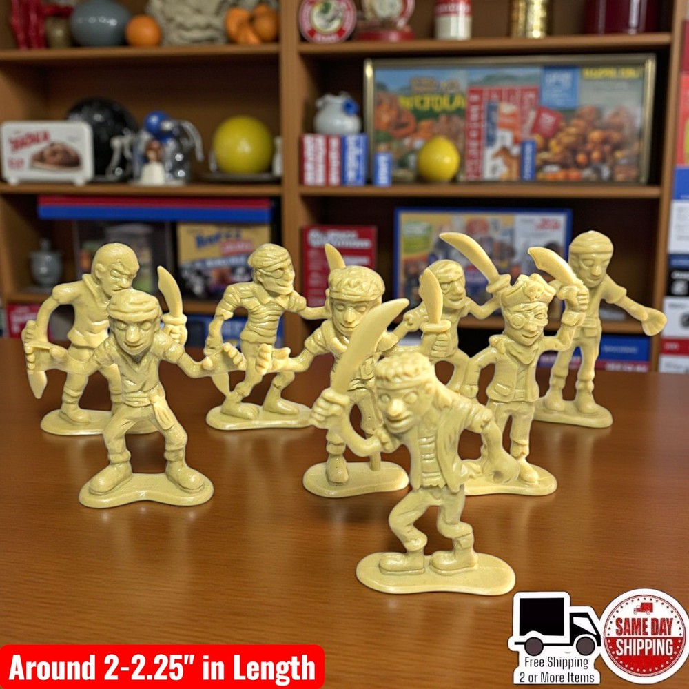 8 x Piece Beige Pirate Figures Perfect For Birthday Parties & Festivities Lot