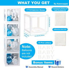 Baby Boxes with 12 Letters for Baby Shower, Baby Shower Decorations for Boy or G