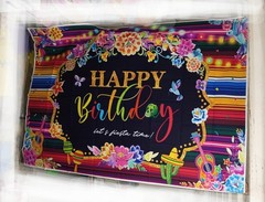 HAPPY BIRTHDAY «It’s Fiesta Time» Mexican/Hispanic Photo Backdrop (5×7 Ft.)