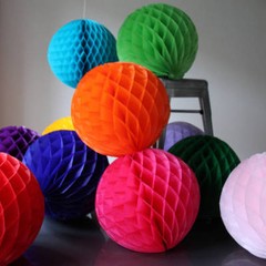 3xLight Gray 4″ HoneyComb Round Tissue Paper Lantern Balls Pom Poms Wedding
