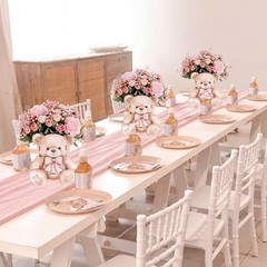 6 Pcs Bear Wooden Centerpieces for Tables Cute Bear with Bow We Can Bearly Wa…