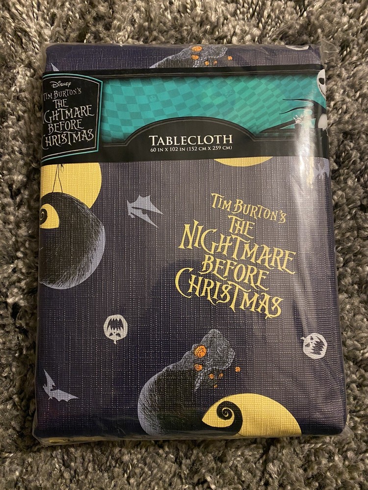 🖤 The Nightmare Before Christmas Jack Skellington Tablecloth 60×102 Inches
