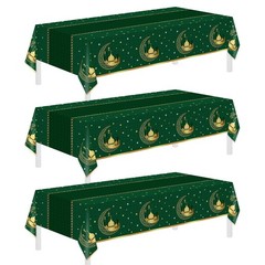 3 Pack Ramadan Table Cloth,Ramadan Decorations for Home,54″ x 108″ Eid Mubarak D