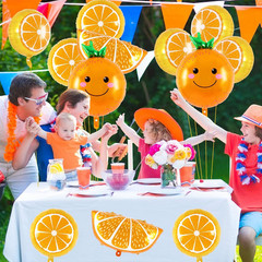 Orange Fruit Balloons, 12 Pcs Citrus Foil Balloons, Large Orange Mylar Slice Bal