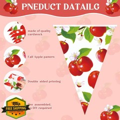 Pasimy red white apple banner, 60 pcs