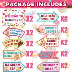 20 Pieces Candyland Decorations Welcome to Various, Pastel and vibrant colors
