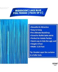 2-Pack Iridescent Blue Backdrop Curtain 3ft x 8ft Ocean Backdrop Streamers New