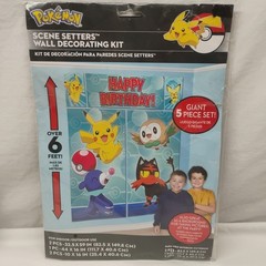 Pokemon Birthday 5pc Wall Decorating Kit & 1 Table Cover