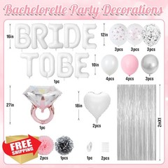 Dagelar Bachelorette Party Decorations Silver White