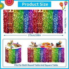 Cinco de Mayo Decorations 4 Packs Fiesta Party Wavy Metallic Tinsel Foil Frin…