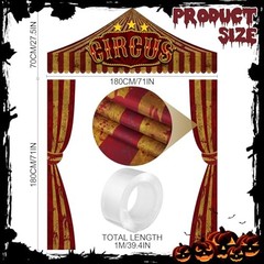 3 Pcs Carnival Party Decorations Halloween Awning Red and White Horror Style