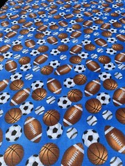 81” x 132” Blue TABLECLOTH Ball Print for Kids Child Baby Fun Birthday Party