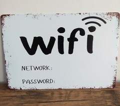 WIFI Fun Functional Vintage Metal Sign for Home or Garden Decor Large