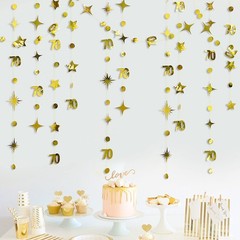 Gold 70th Birthday Decorations Number 70 Circle Dot Twinkle 4 piece set,