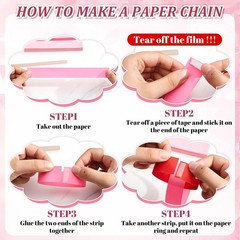 600 Sheet Paper Chain Garland Strips 1×8 Inch with Double Sided Tape, DIY